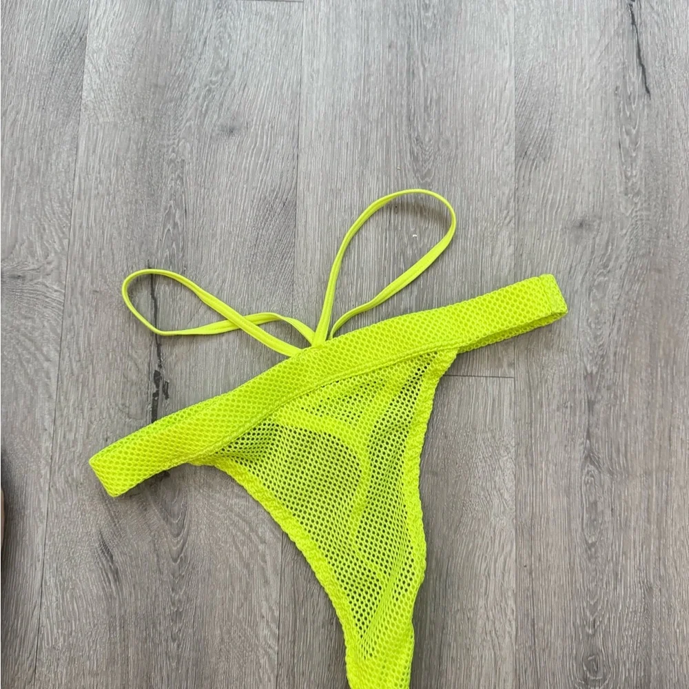 Neon Yellow Mesh Bikini Set - Picture 5 of 5
